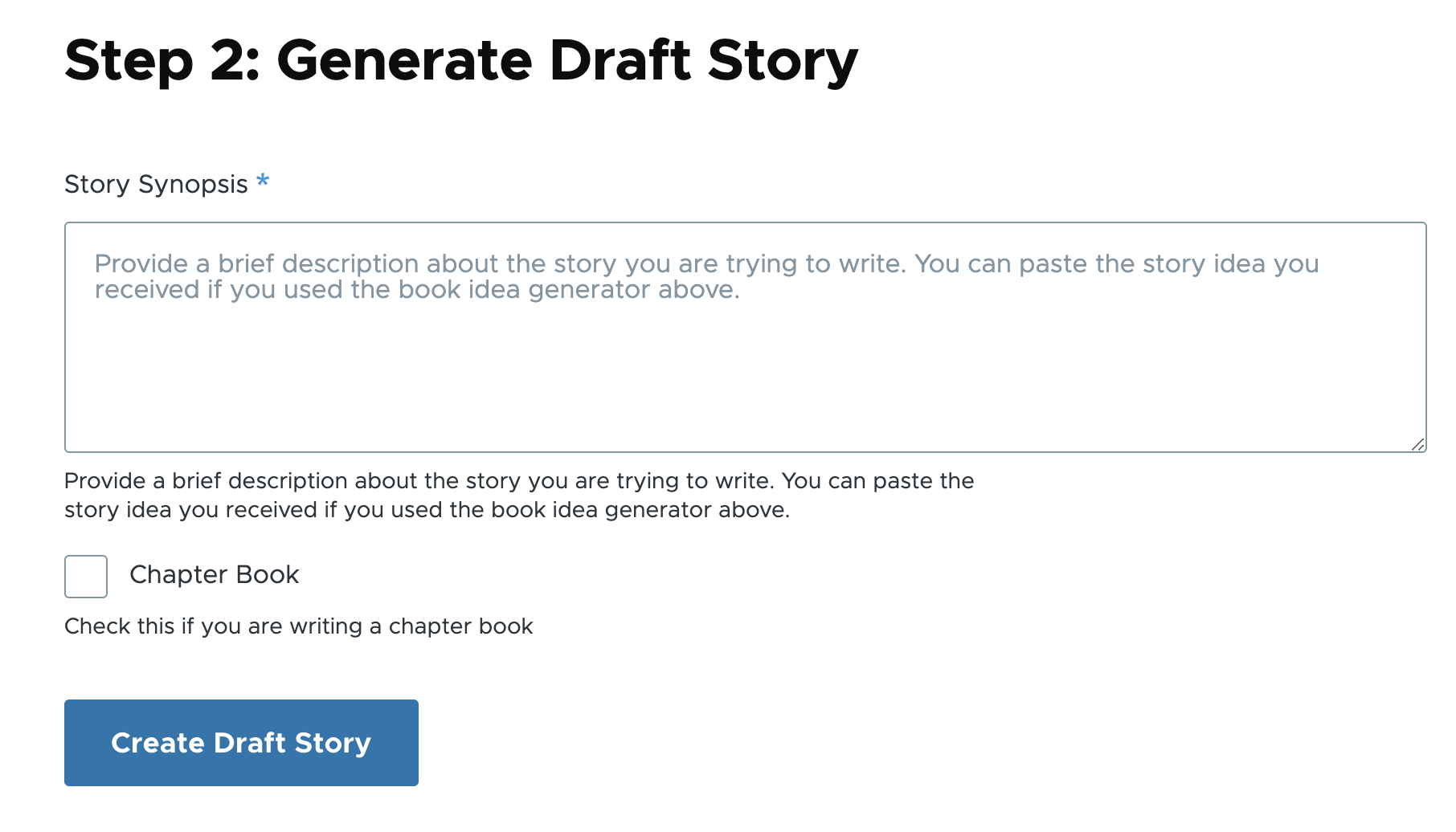 create draft story form