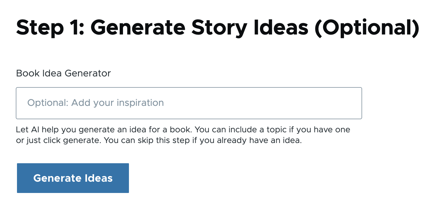AI storybook idea generator