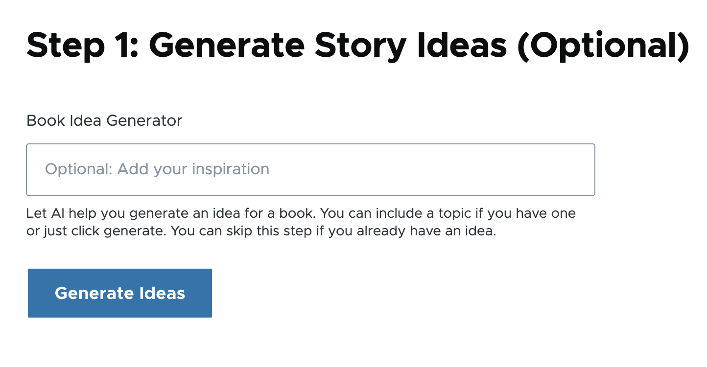 StoryBookWriter's AI Storybook Idea Generator